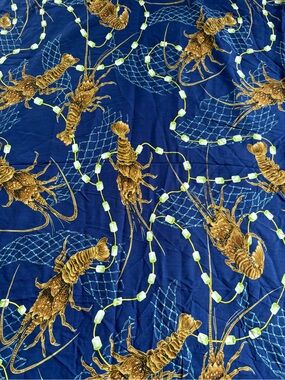 Jams World fabric 3.5 yards rare hard to find nautical lobster rayon Hawaiian